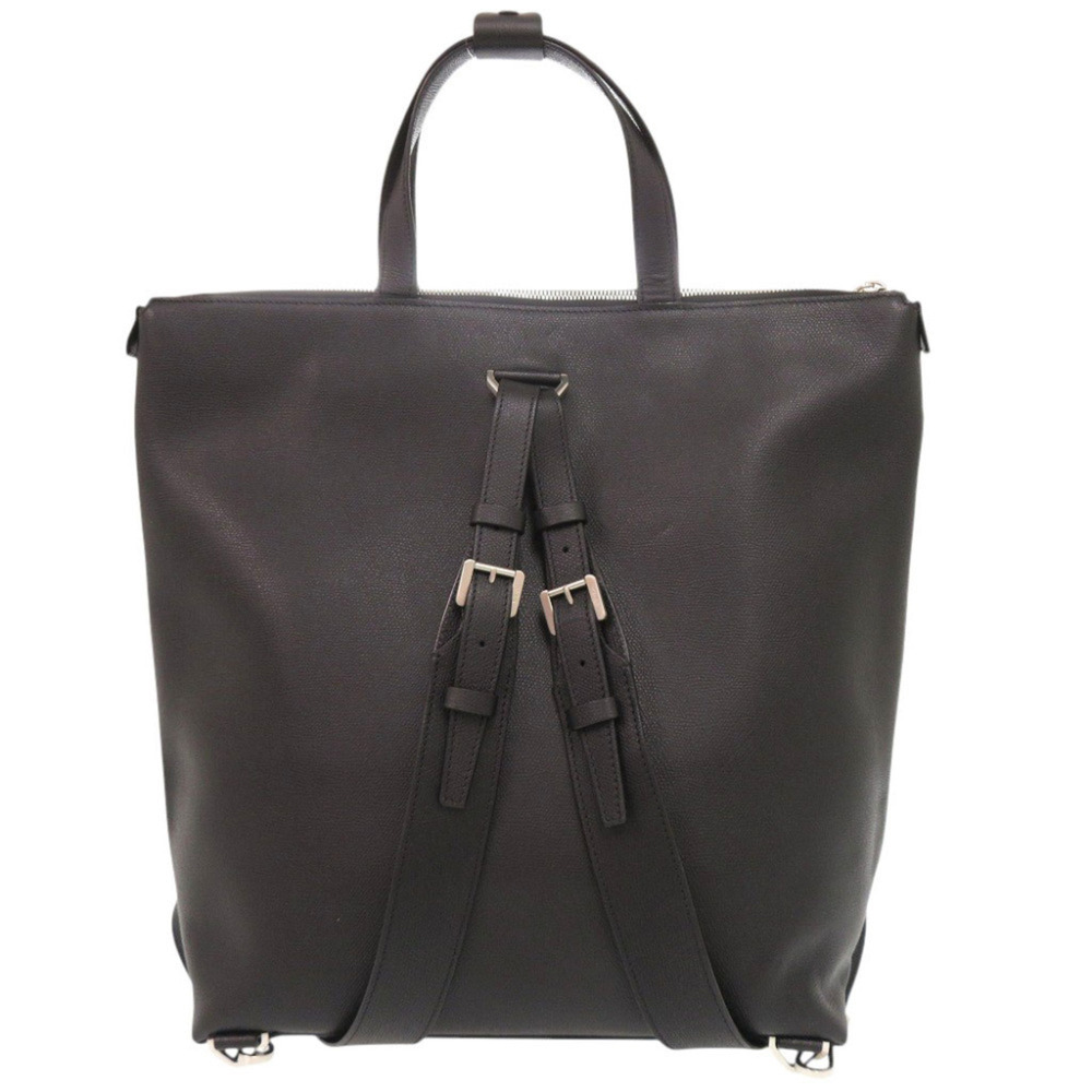 Valextra V-Line Leather Black 2-Way Backpack Tote Bag 0360Valextra - Picture 2 of 10